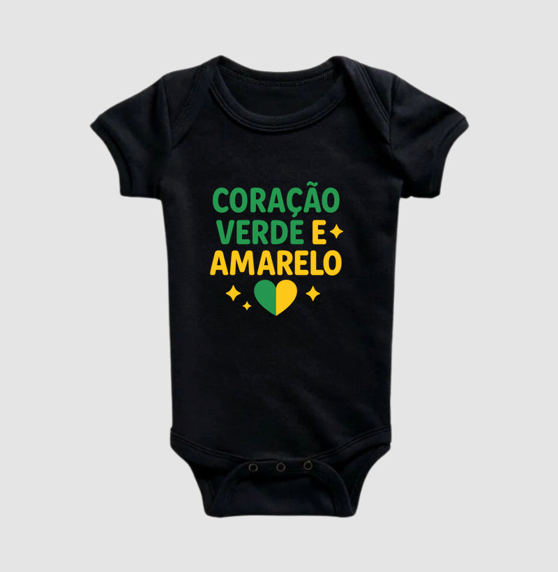 Coração verde e amarelo